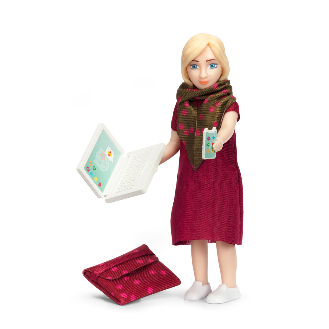 Lundby Woman with Laptop and Carry Bag