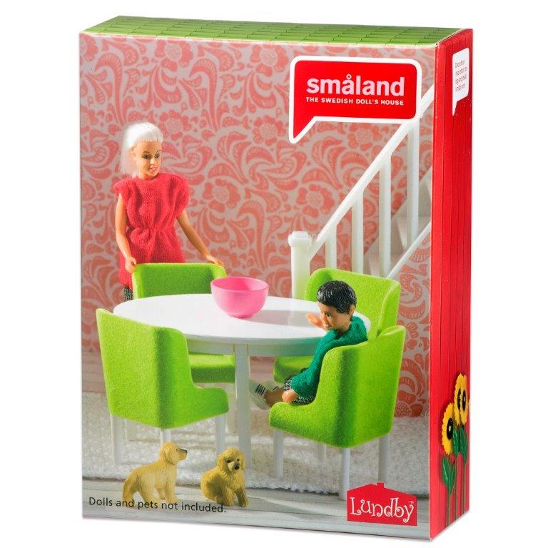 Lundby Dolls House - Dining Room Set, Green