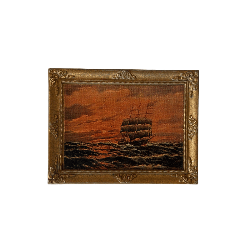 Lundby Doll House Vintage - Galleon Ship Framed Picture Circa 1970s