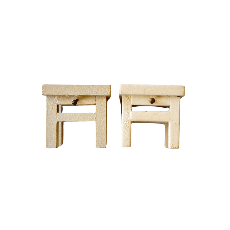 Lundby Doll House Ex-Display - White Wooden Bedside Tables, 2 pcs