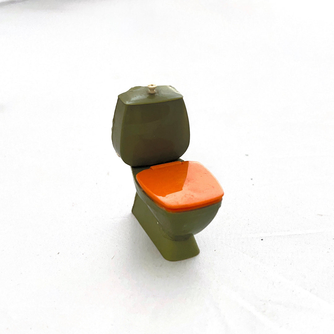 Lundby - Bathroom Green & Orange Toilet EX-DISPLAY