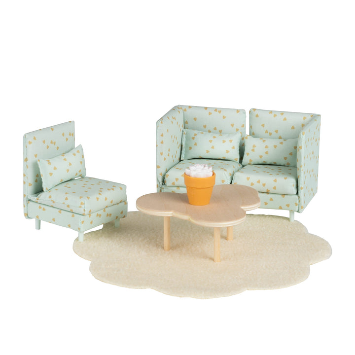 Lundby Doll House Furniture - Modular Lounge &amp; Coffee Table Set