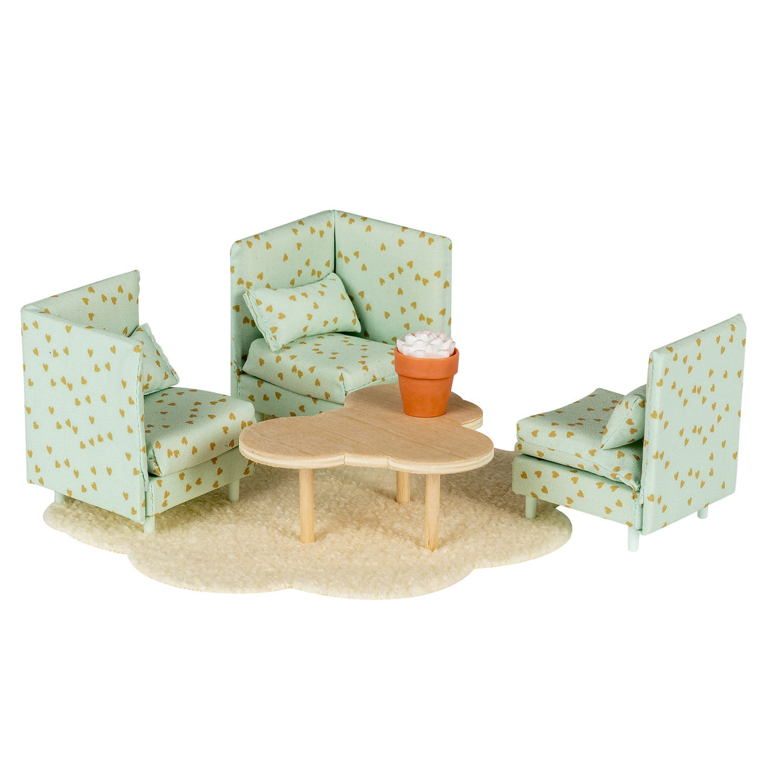 Lundby Doll House Furniture - Modular Lounge &amp; Coffee Table Set