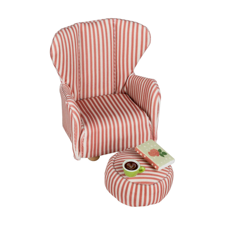 Lundby Doll House Furniture - Reading Nook Armchair &amp; Ottoman Set