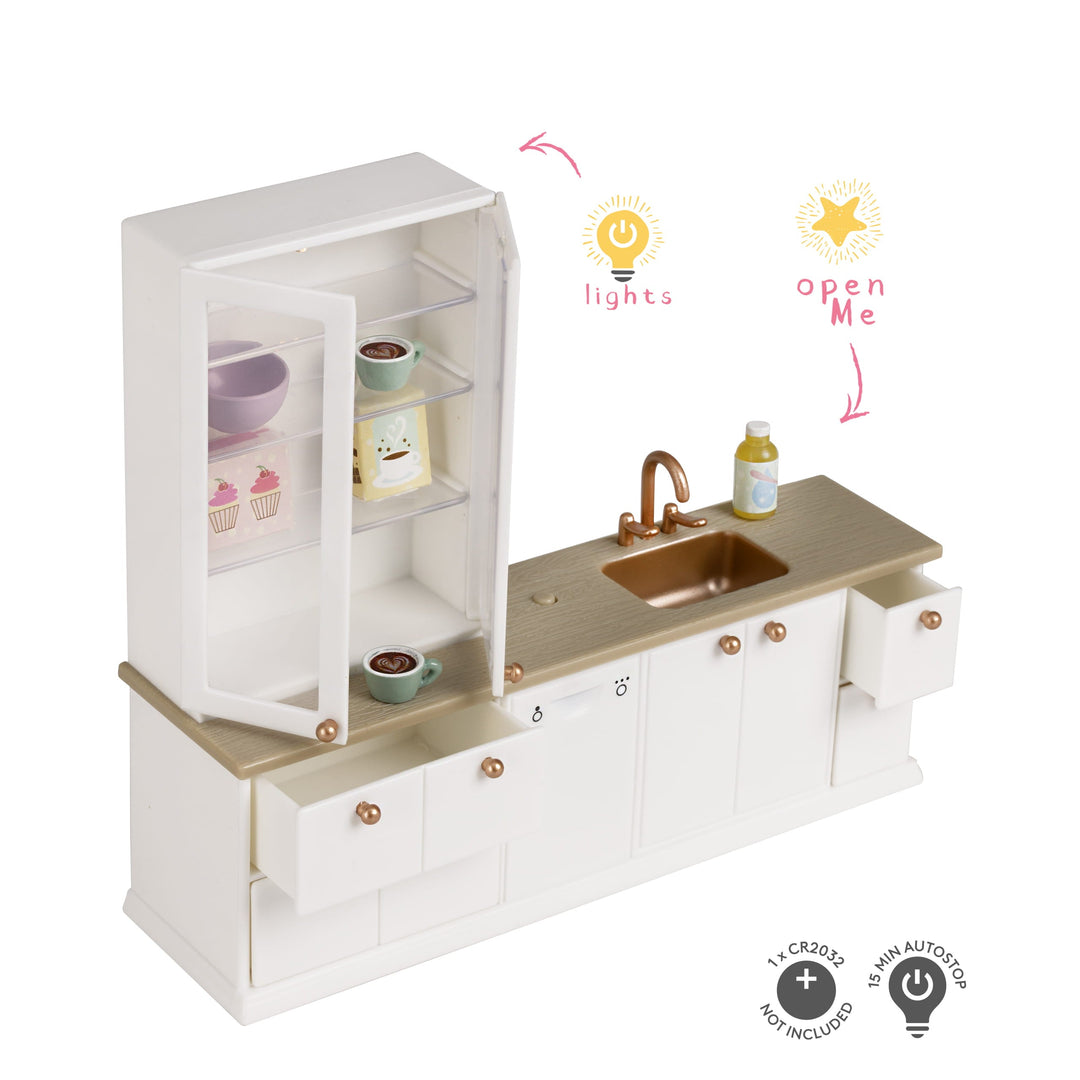 Lundby Doll House Furniture - Kitchen Basin with Display Cabinet