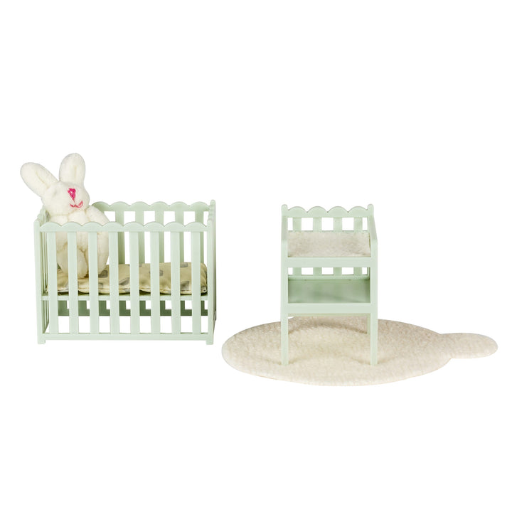 Lundby Doll House Furniture - Cot &amp; Change Table Set