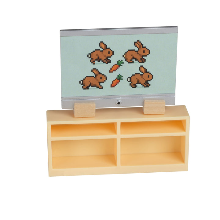 Lundby Doll House Furniture - TV, Bookcase &amp; Gaming Set