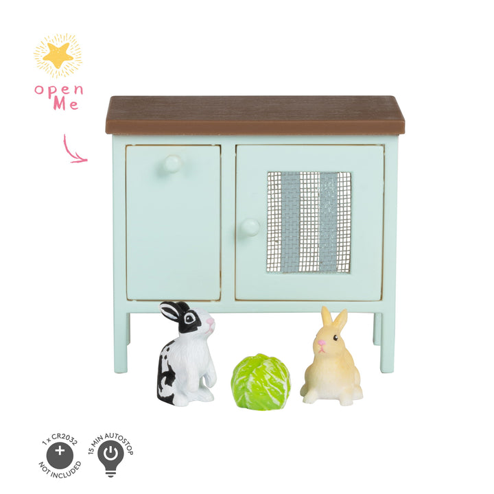 Lundby Doll House Pets - Rabbit Hutch Set, 4pcs
