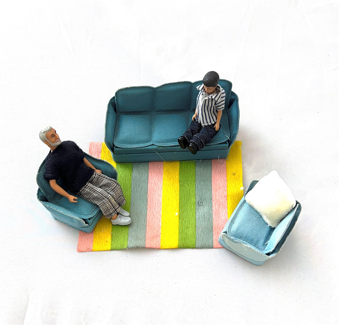 Lundby Dolls House - Blue Sofa & Chair set