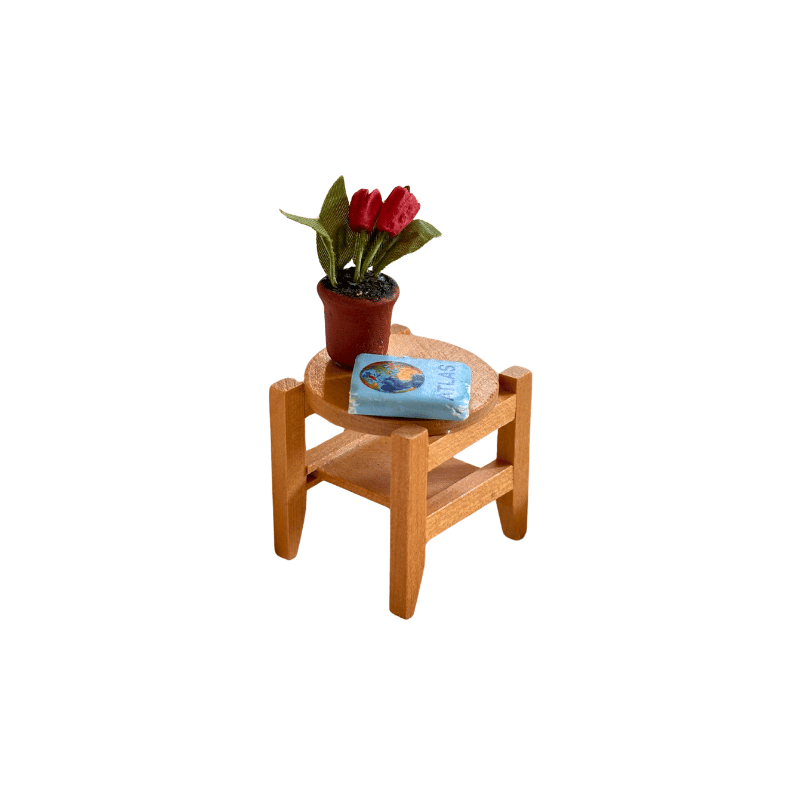 Lundby Doll House Ex-Display - Wooden Side Table with Pot Plant and Book