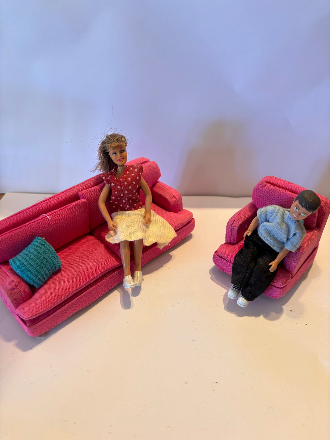 Lundby Doll House Ex-Display - Pink Sofa Set