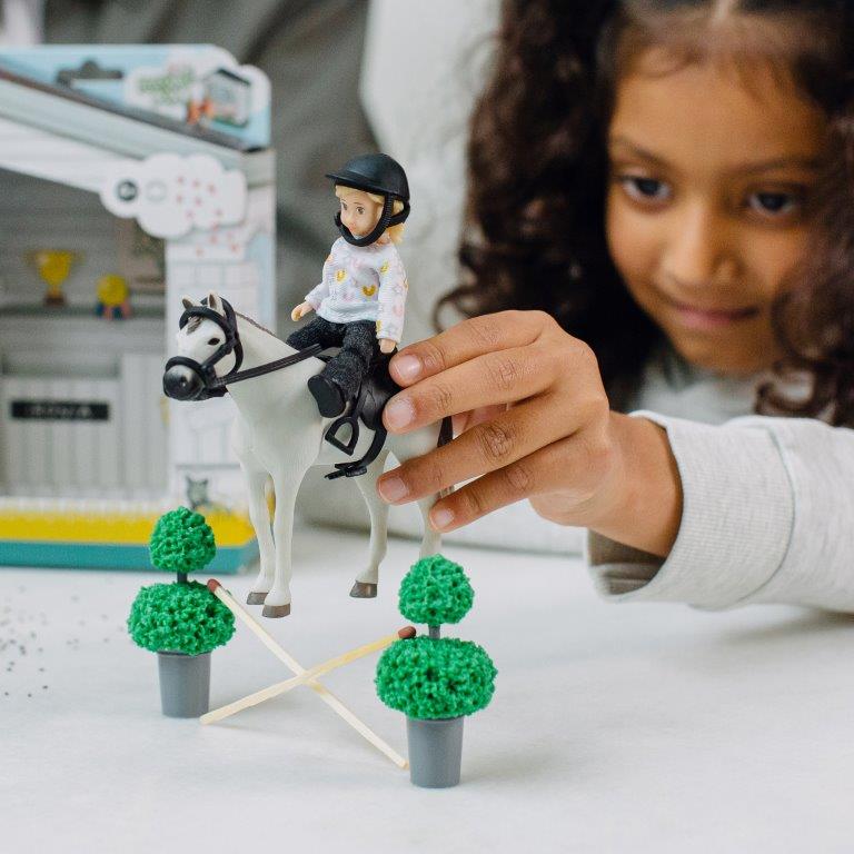 Lundby Girl and Horse with Riding Tackle