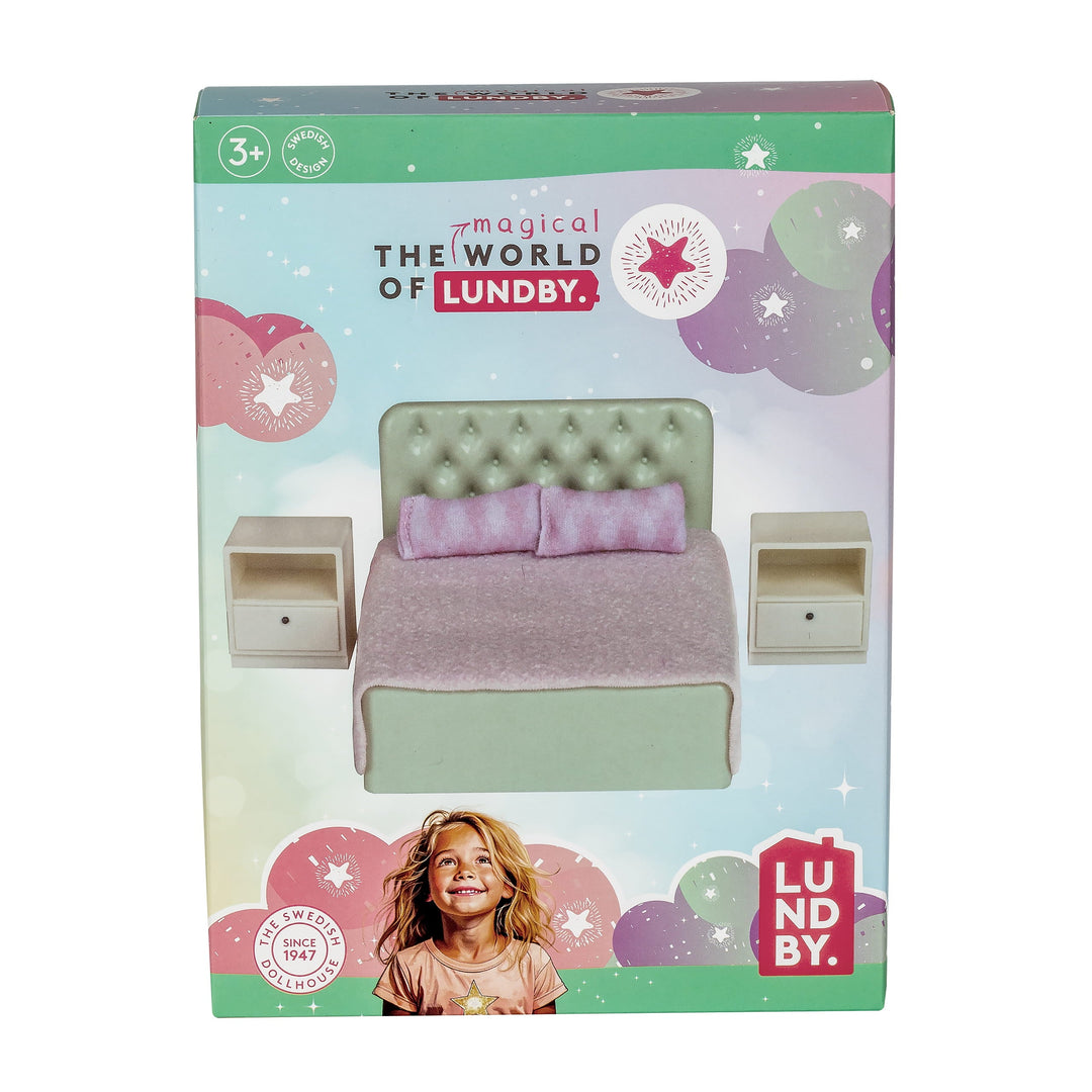 Lundby Doll House Furniture - Basic Bedroom Set