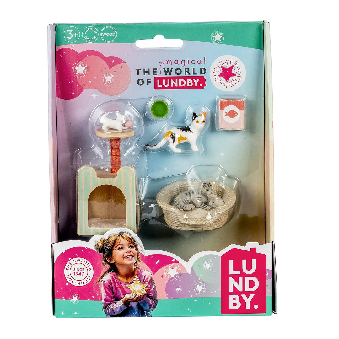 Lundby Doll House Pet - Cat Set, 8 pcs