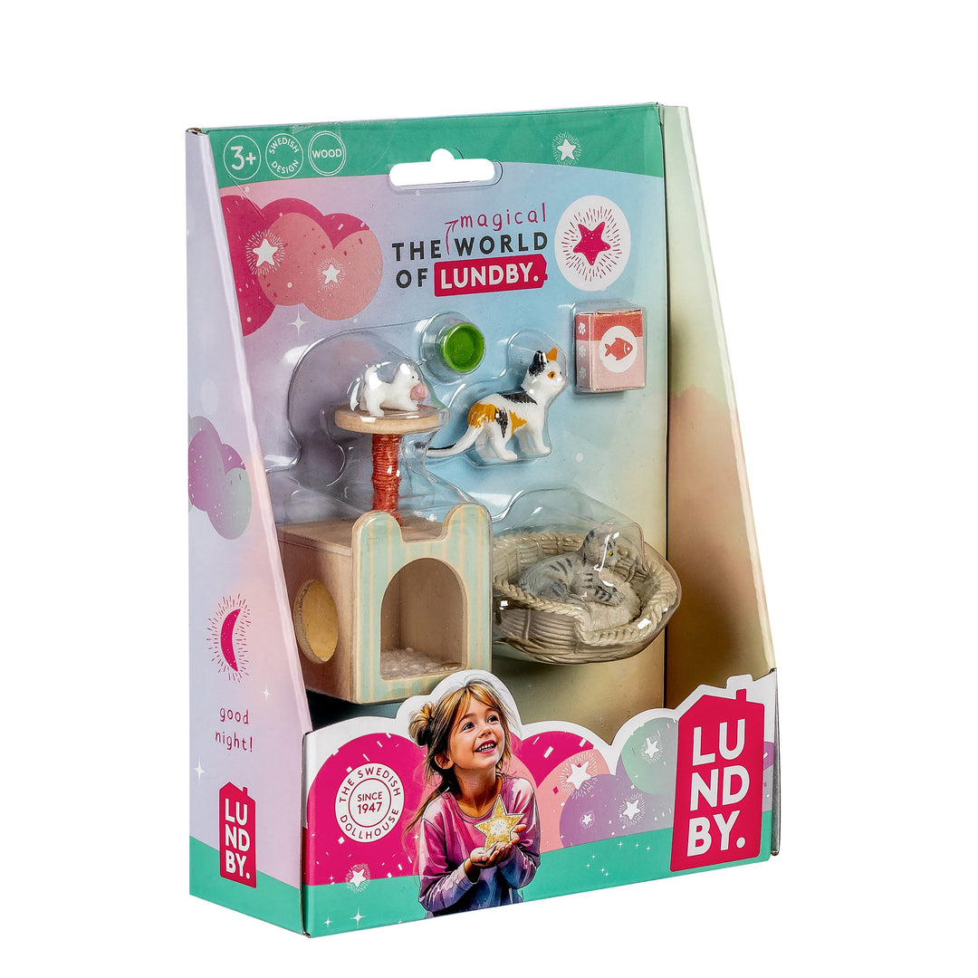 Lundby Doll House Pet - Cat Set, 8 pcs