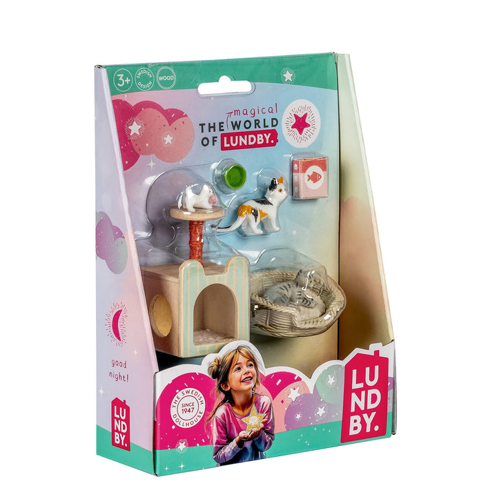 Lundby Doll House Pet - Cat Set, 8 pcs