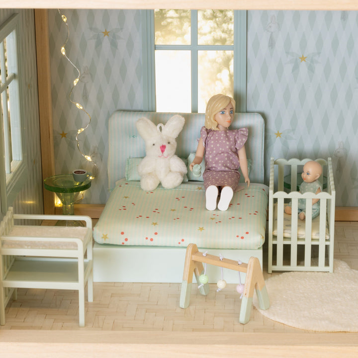 Lundby Doll House Furniture - Upholstered Bed Set