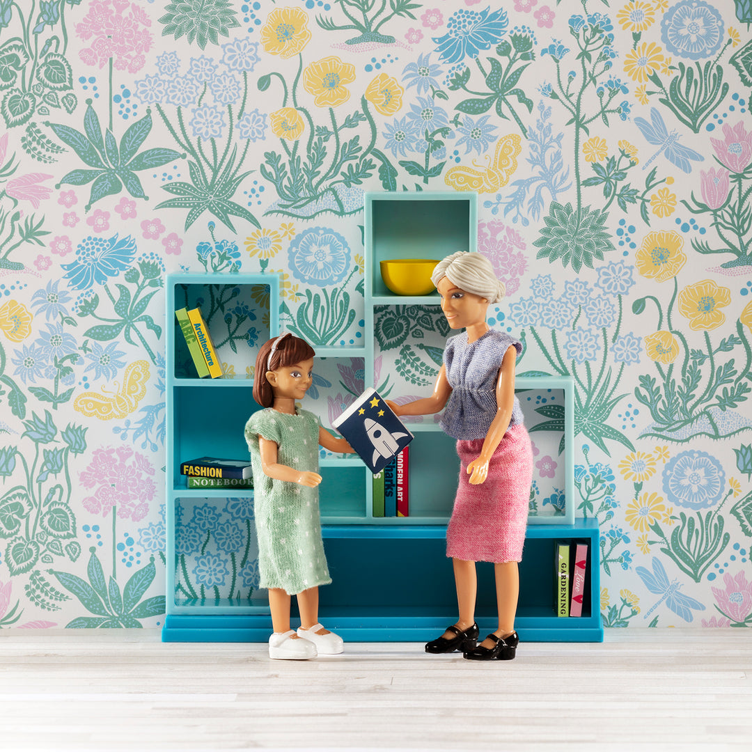 Lundby Dolls House - Bookcase, Blue with Books EX DISPLAY