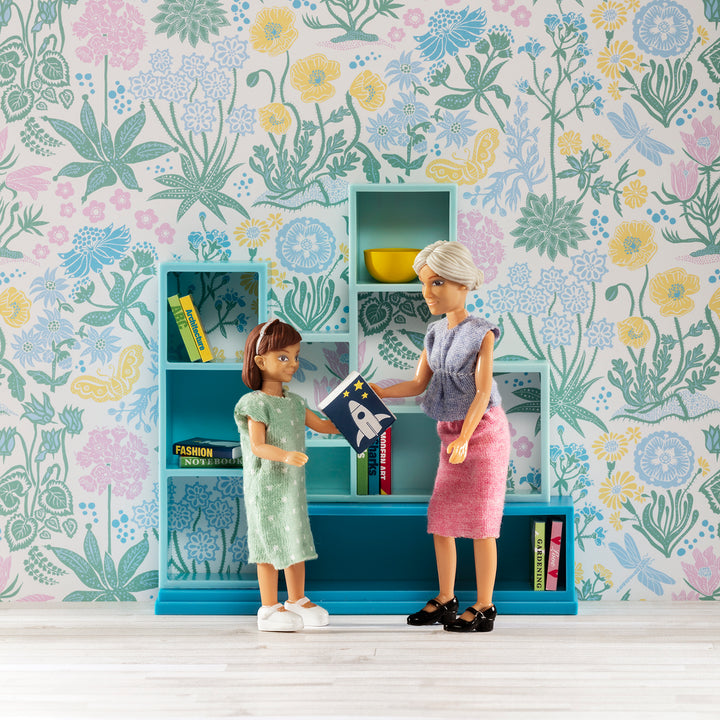 Lundby Dolls House - Bookcase, Blue with Books EX DISPLAY