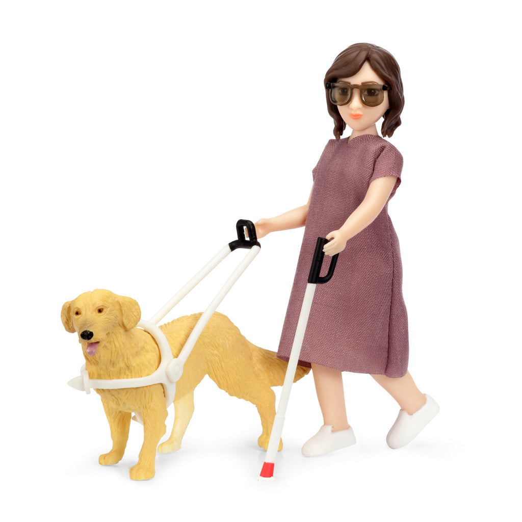 Lundby Doll with Cane and Guide Dog