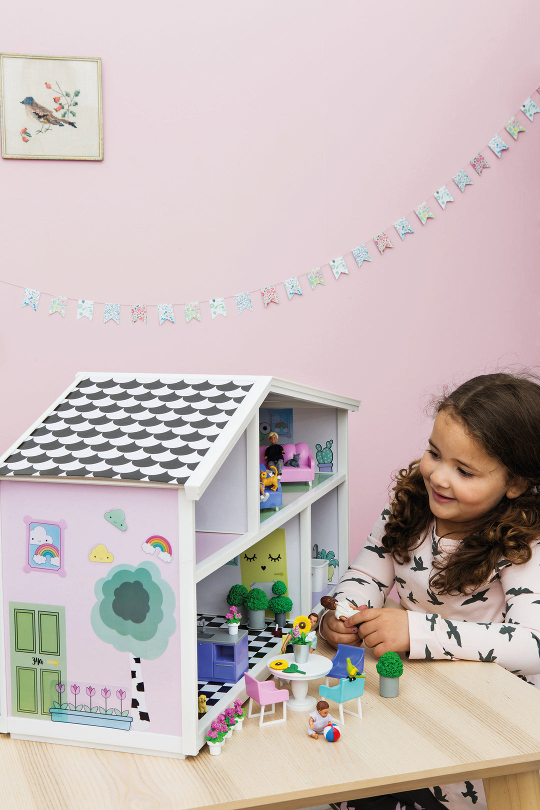 Lundby Dolls House - Creative Sticker Sheet - Curtains and Flowers