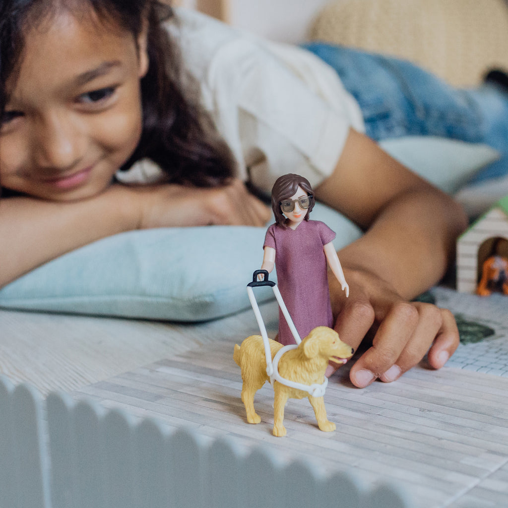 Lundby Doll with Cane and Guide Dog